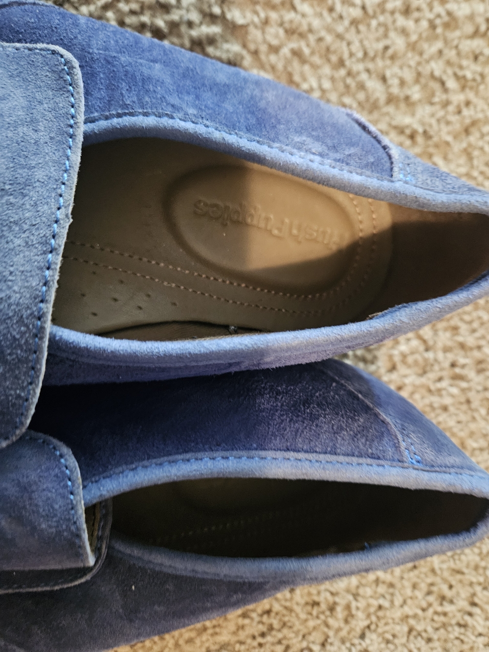 Men's Hush Puppies Blue Suede Loafers Size 13 - Picture 3 of 5